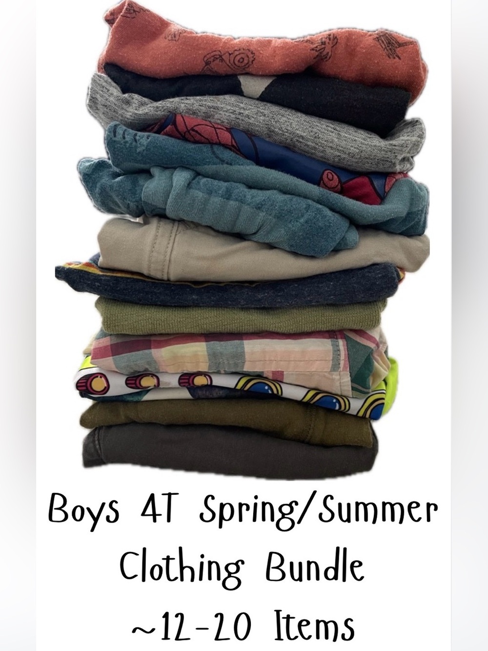 Boys Size 4T Spring/Summer Clothing Starter Pack Bundle, About 12-20 Items